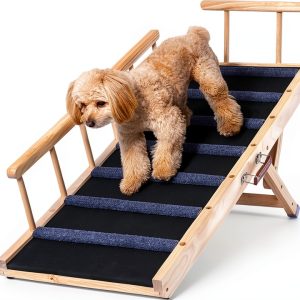 VEVOR Adjustable Wooden Dog Ramp Foldable Pet Car Ramp-0