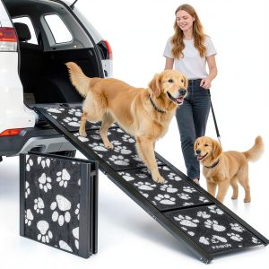 Dog Car Ramp PAWUV Aluminum Foldable for Large Dogs-0