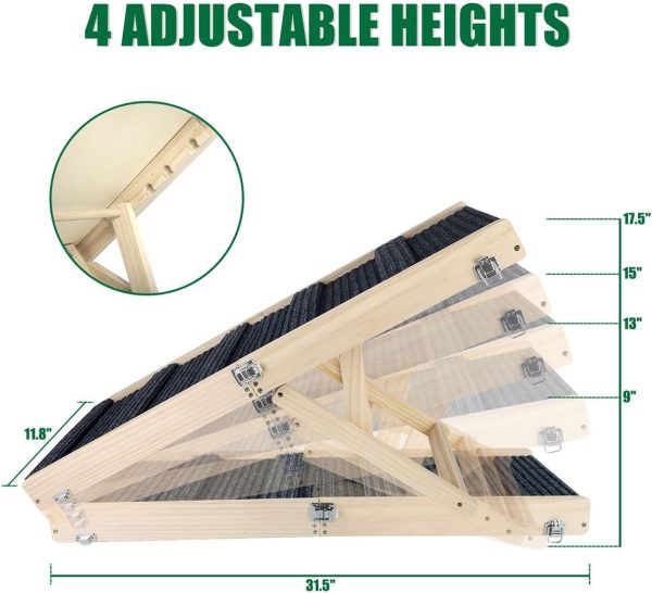 Okydoky Dog Ramp Wood Foldable Ladder for Small Pets-3