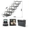 LIALEX Dog Car Ramp Stairs Foldable Black Pet Steps-3
