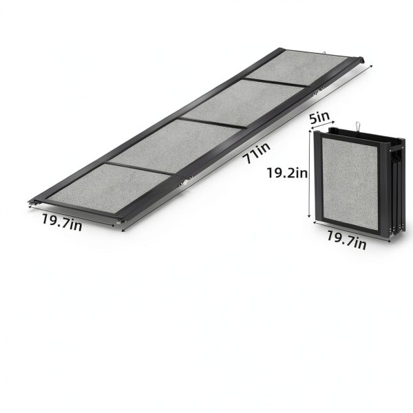 Dog Car Ramp GAOYITK Aluminum Foldable 71in-4