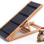 QUCHRYO Wood Dog Ramp Foldable Adjustable Pet Car Ramp-0