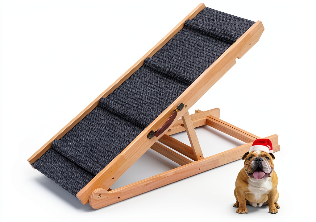 QUCHRYO dog ramp deployed on a carpeted floor