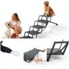 LIALEX Dog Car Ramp Stairs Foldable Black Pet Steps-2