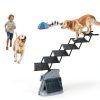 LIALEX Dog Car Ramp Stairs Foldable Black Pet Steps-6