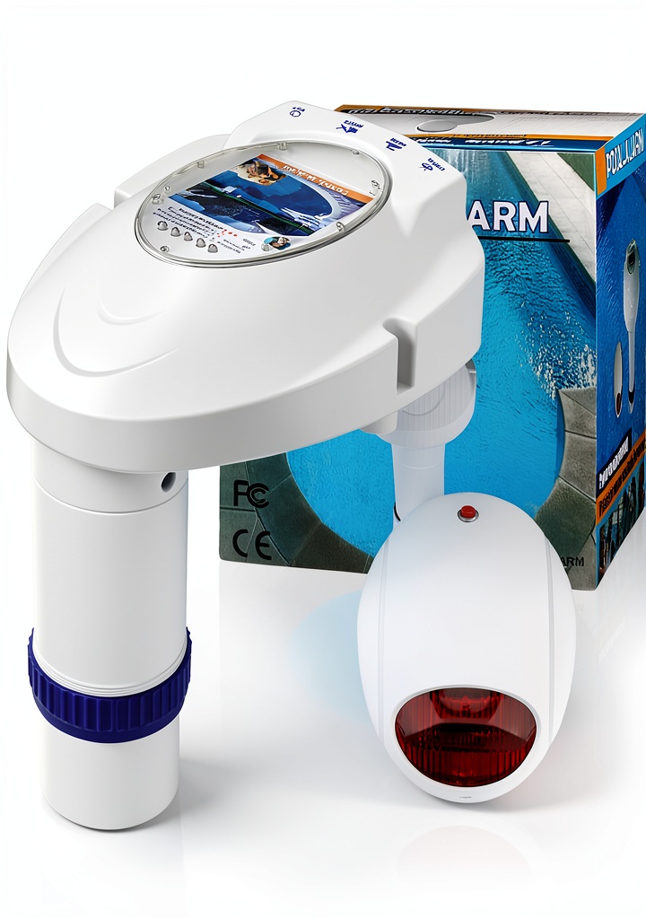 Xuhal pool alarm installed on a pool wall