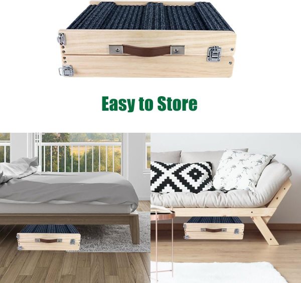 Okydoky Dog Ramp Wood Foldable Ladder for Small Pets-5