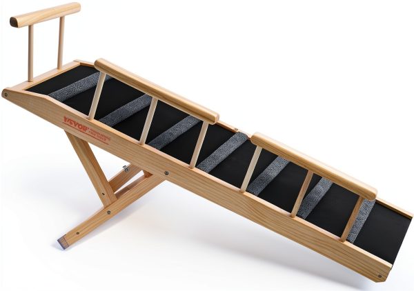 VEVOR Adjustable Wooden Dog Ramp Foldable Pet Car Ramp-6