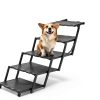 LIALEX Dog Car Ramp Stairs Foldable Black Pet Steps-5