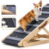 REONEY Wooden Dog Car Ramp Adjustable Height 200lb-6