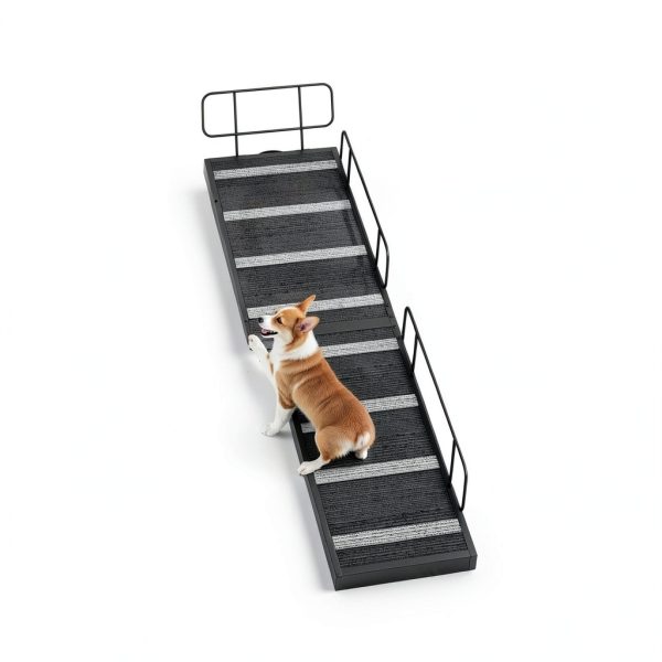 HOOBRO Dog Ramp Adjustable Metal Carpet 4 Height-3