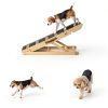 REONEY Wooden Dog Car Ramp Adjustable Height 200lb-1