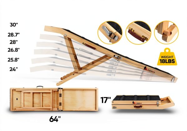 Tsukiko Dog Ramps for High Beds 64" Long 220lbs Max Load-4