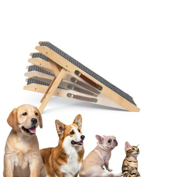 Dog Car Ramp KYUYAO6 Wood Foldable Pet Ramp-4