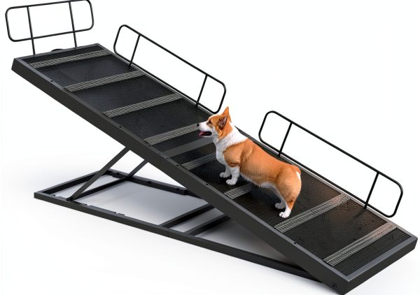 HOOBRO Dog Ramp Adjustable Metal Carpet 4 Height-7