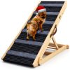REONEY Wooden Dog Car Ramp Adjustable Height 200lb-0