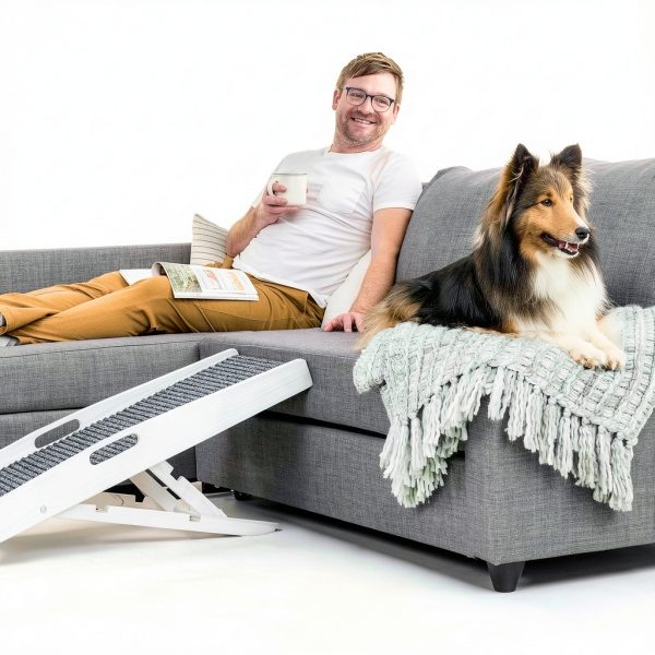 Dog Car Ramp Carlson Adjustable Wood Steel Design-3